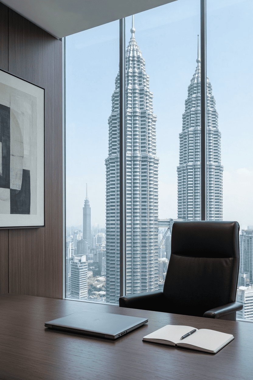 Kuala Lumpur executive view of the Petronas Twin Towers